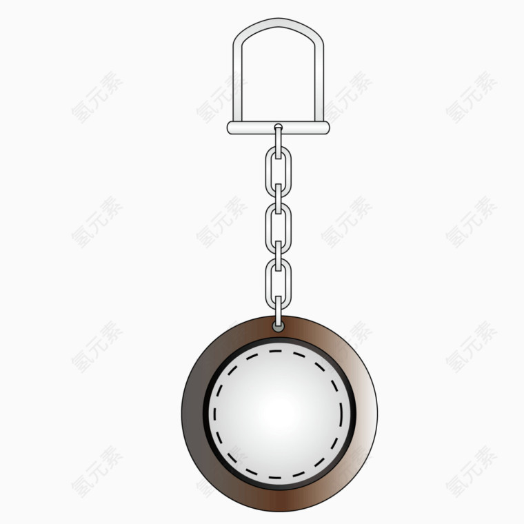 矢量棕色圆形钥匙挂件