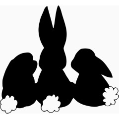 3只黑兔子