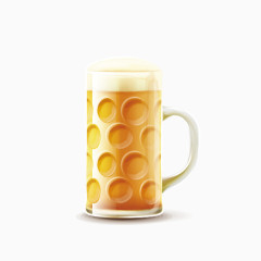 黄色矢量啤酒杯子