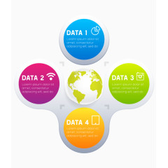 矢量圆形3D信息图表