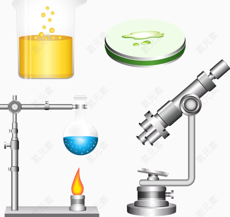 矢量化学品与显微镜