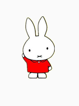 打招呼穿红色衣服的兔子