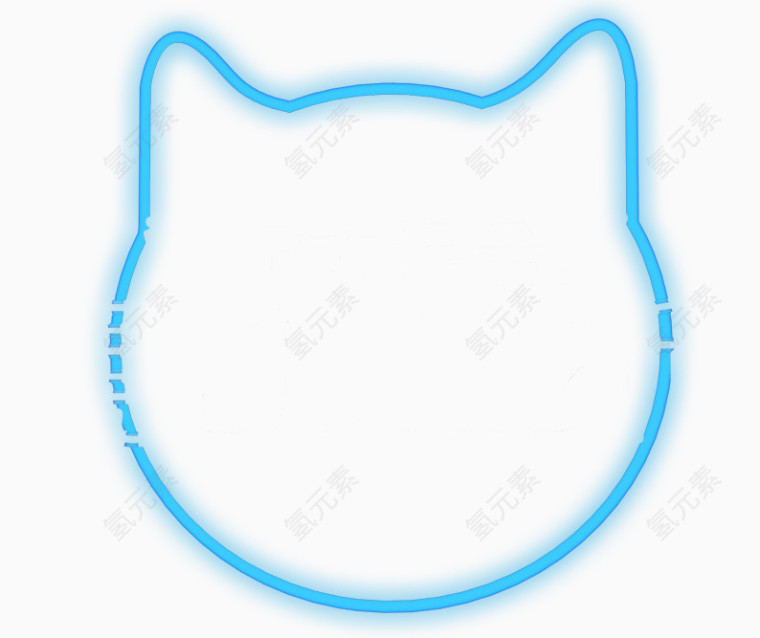 蓝色猫头素材图片