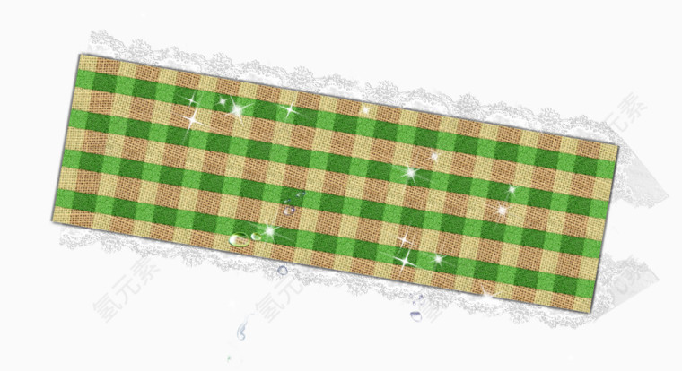 绿色格子桌布免抠素材