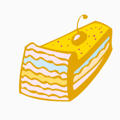 矢量手绘一块蛋糕素材