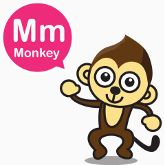 卡通猴子插画矢量