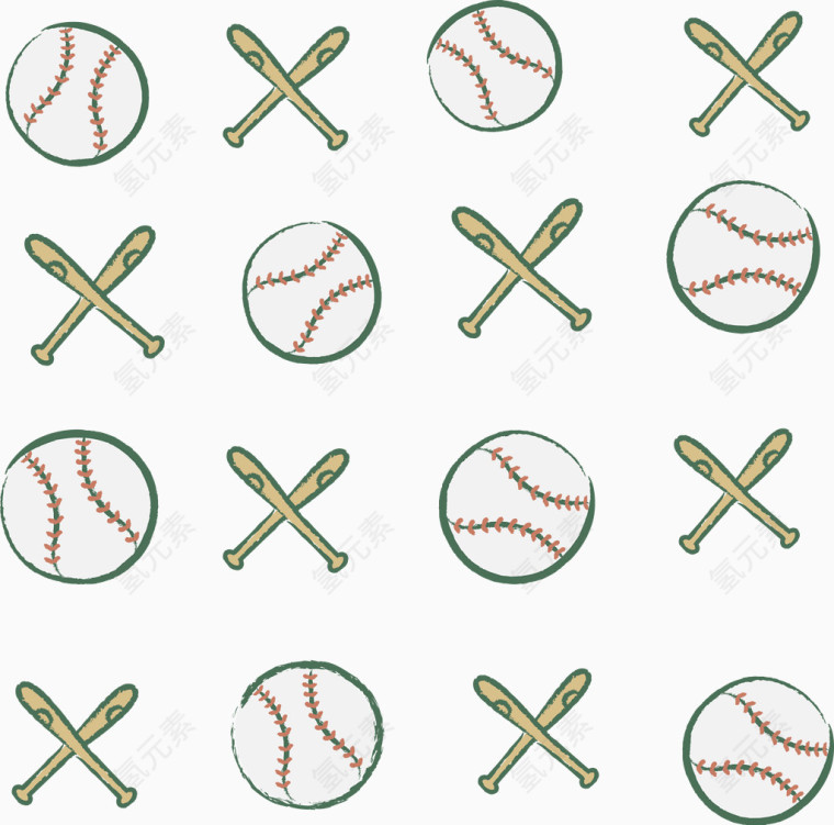 棒球矢量背景底纹装饰素材