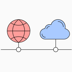矢量卡通互联网云数据互相转移