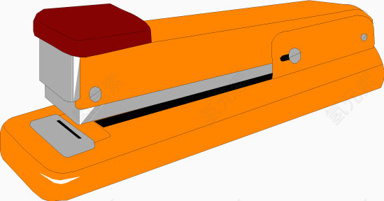 卡通橙色订书机矢量