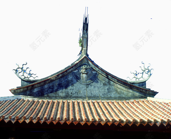 中国风古老建筑房檐