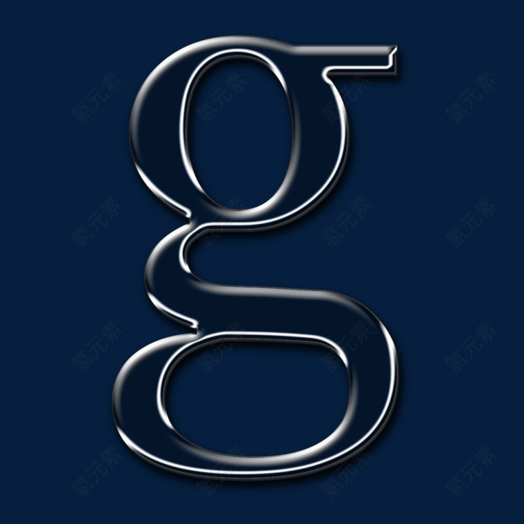 玻璃立体效果字母g