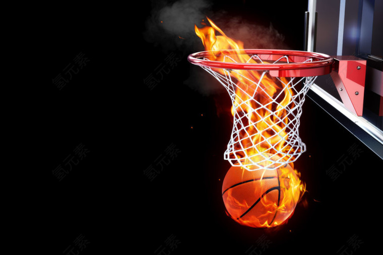 充满火焰的篮球