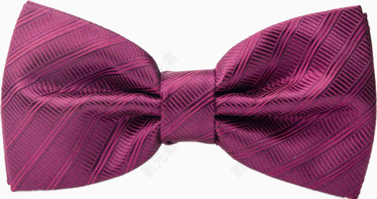紫红色条纹丝绸领结