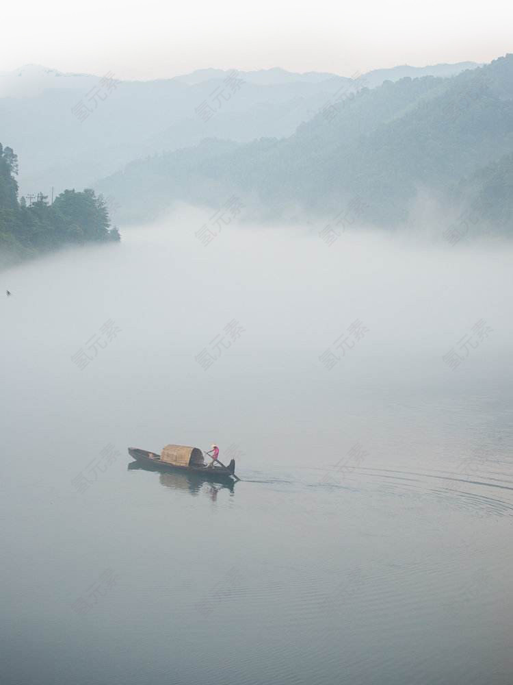 梦幻水墨湖水墨画