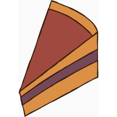 一块三角千层蛋糕手绘元素