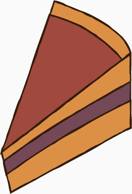 一块三角千层蛋糕手绘元素