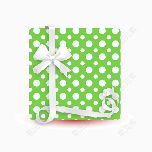 点缀绿色礼物盒矢量
