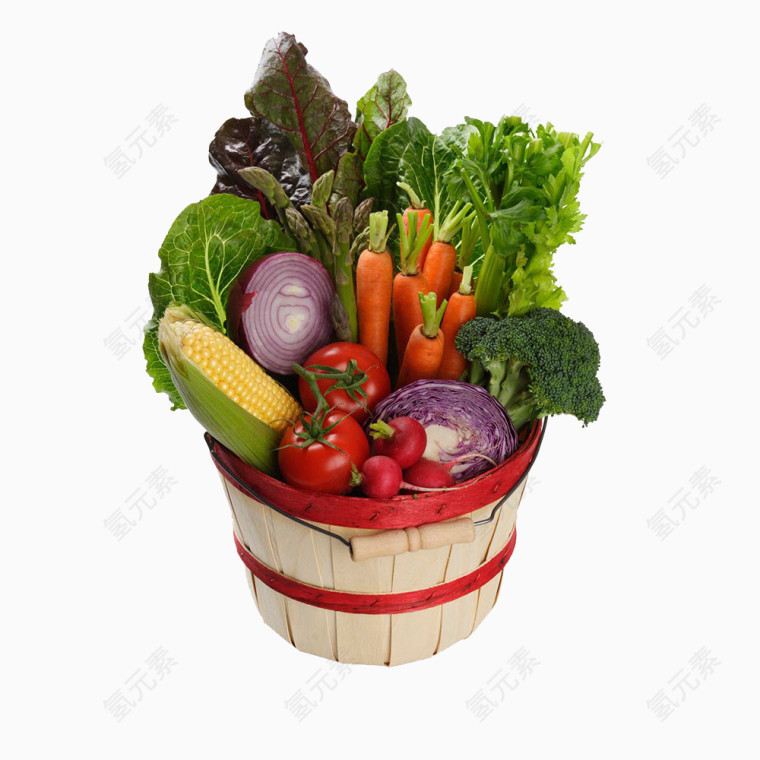 放在菜篮子上的蔬菜