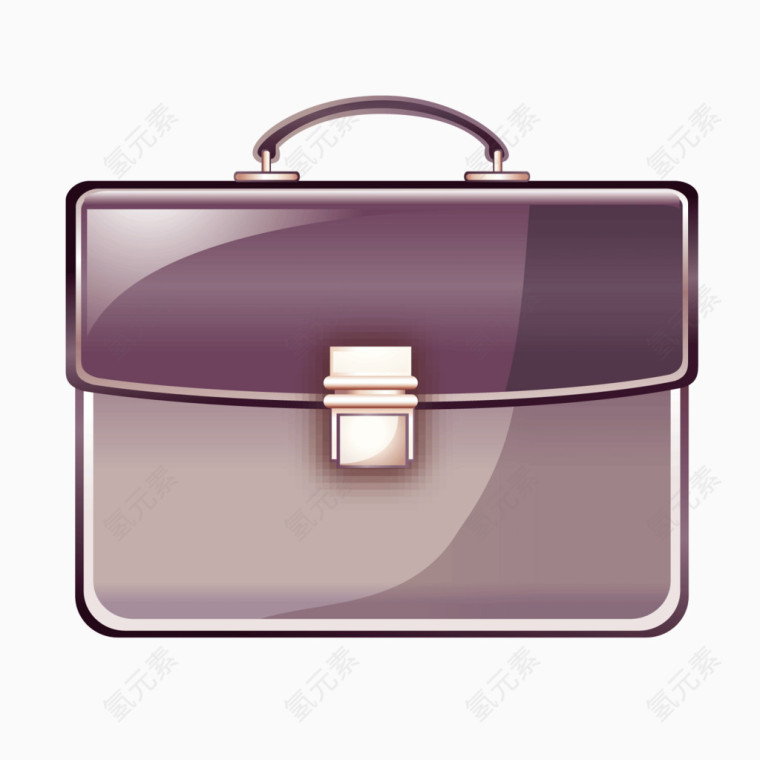 矢量紫色皮包手提包档案包