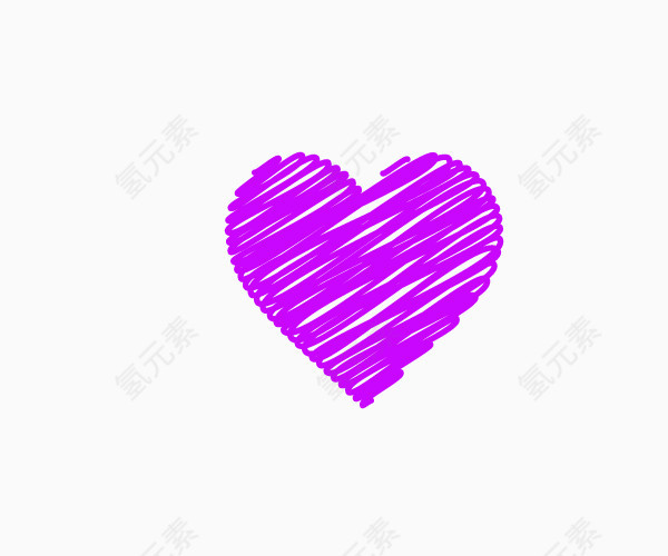 手绘紫色爱心