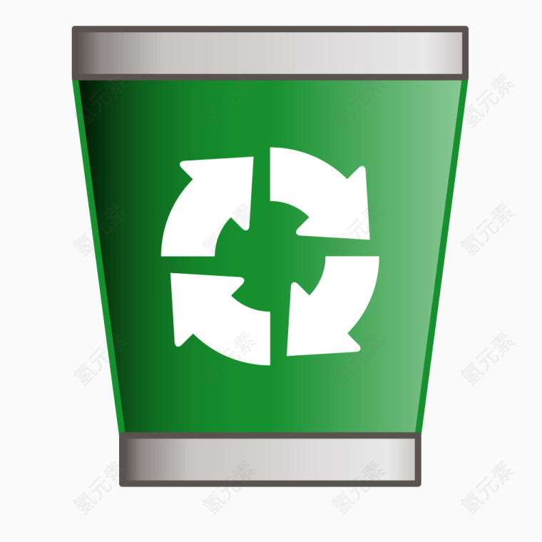 绿色质感垃圾桶