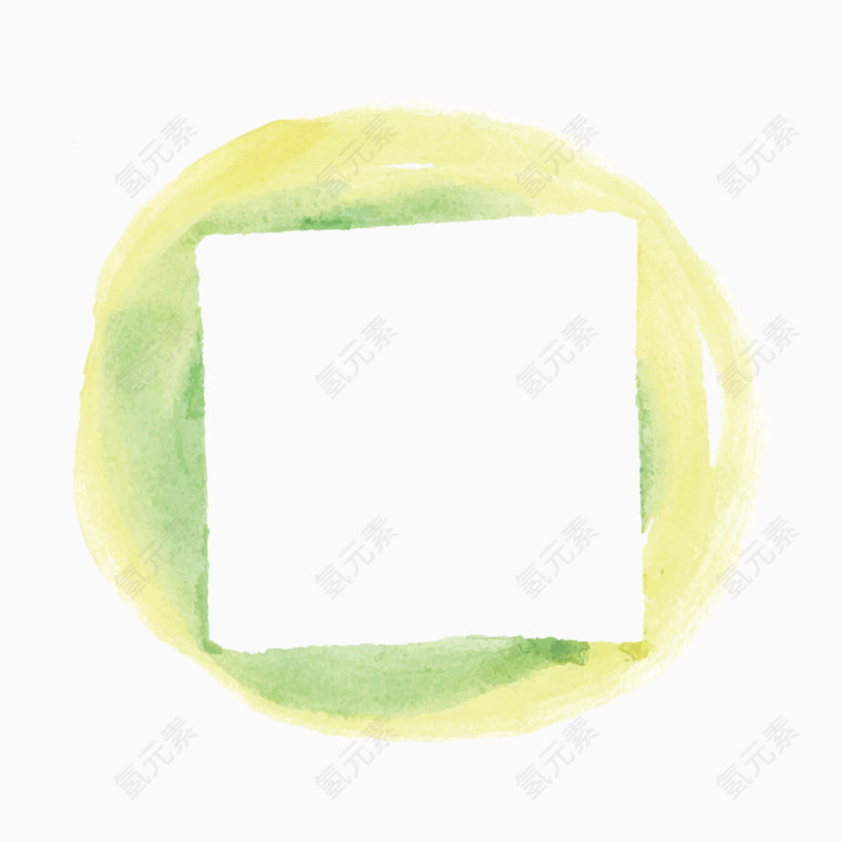 黄绿色圆形文字底板