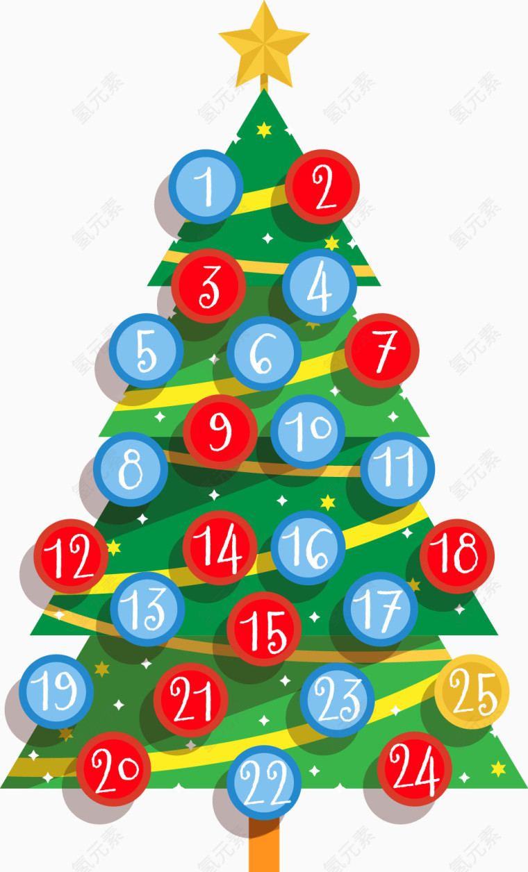 矢量数字圣诞树