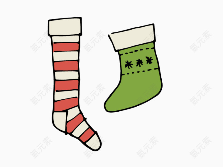 袜子圣诞节卡通矢量素材