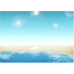 蓝色沙滩背景图