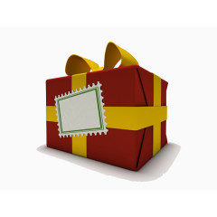 一个红色的礼物盒子