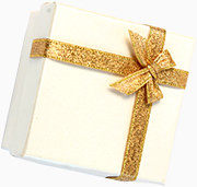 白色礼品盒金色丝带
