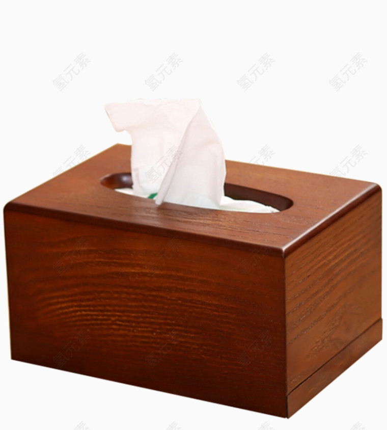 有纸巾的棕色纸巾盒