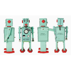四个蓝色的机器人