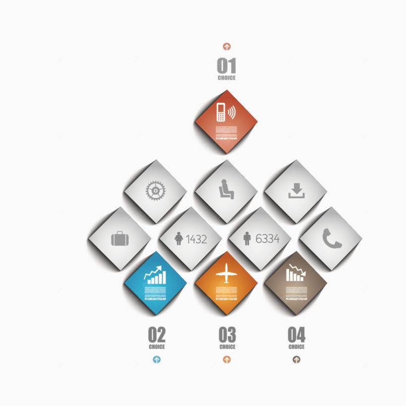 菱形增长信息图矢量素材下载