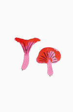 手绘两朵红色小蘑菇