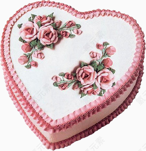 粉色美丽鲜花蛋糕素材
