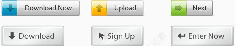 矢量下载按钮UI图标