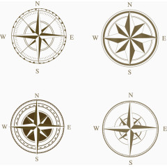 矢量手绘指南针罗盘