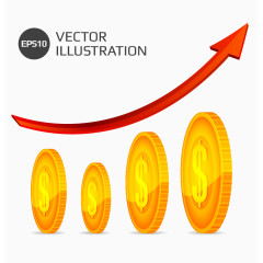 硬币和增长箭头图片下载