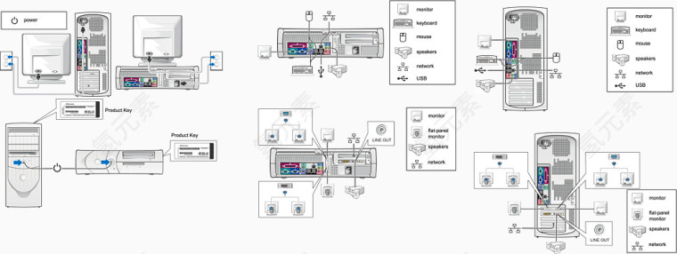 电脑零件矢量图