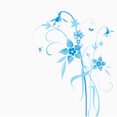 蓝色装饰花朵背景