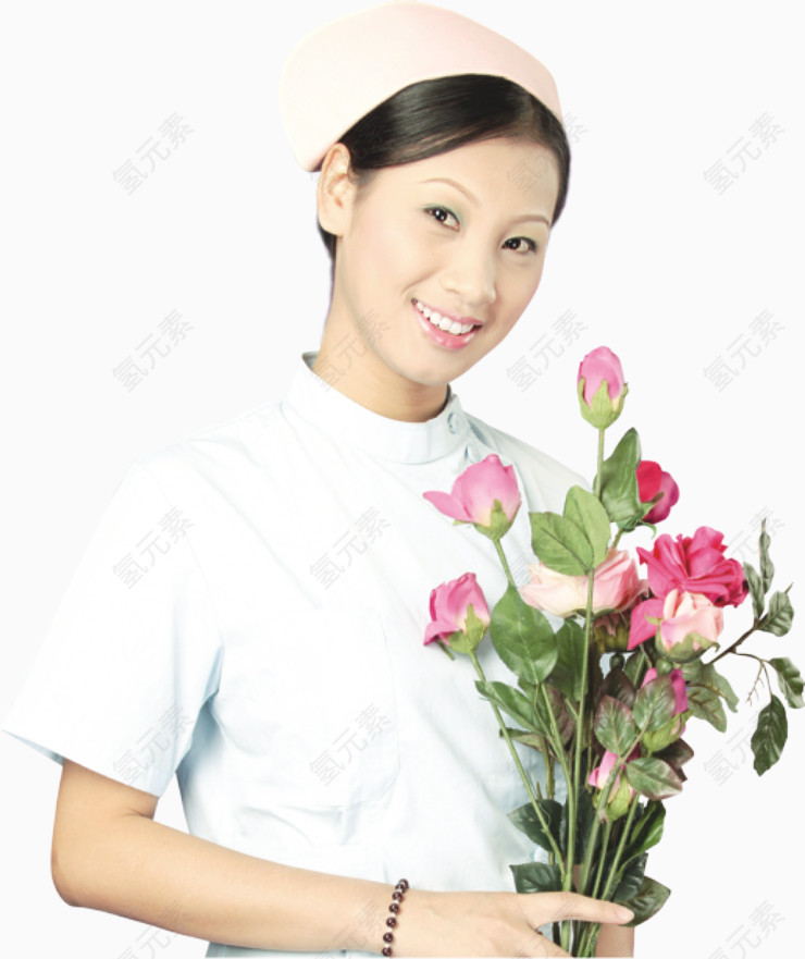 护士拿花