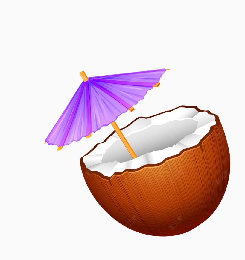 矢量彩色椰子创意小伞下载