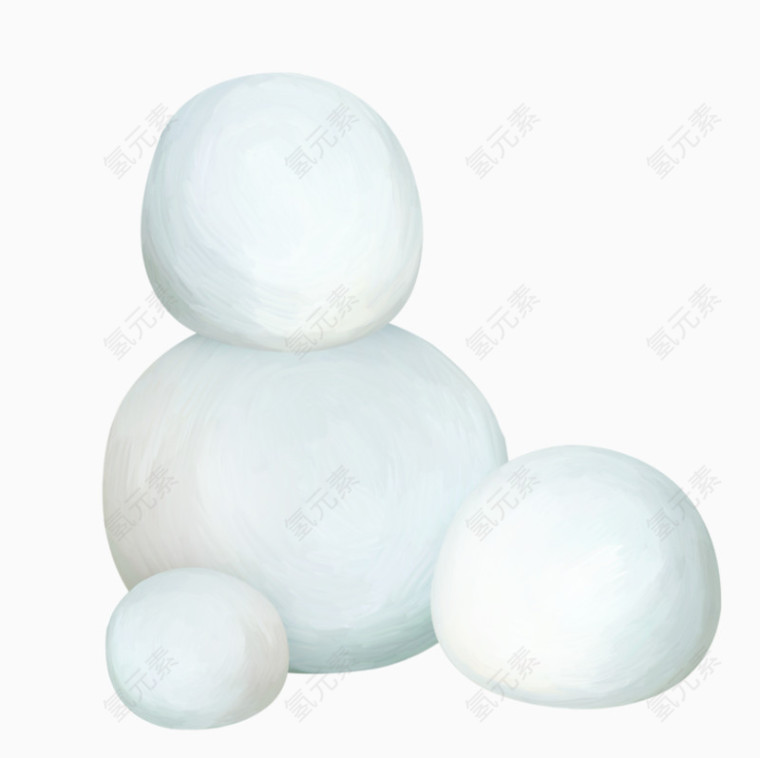 三个白色雪球
