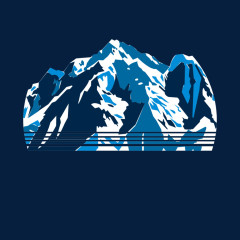蓝色标志雪山