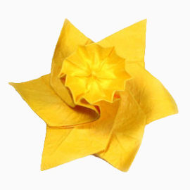 黄色折纸可爱花朵