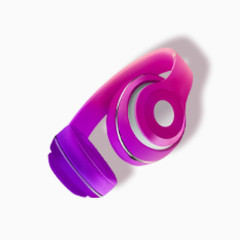 紫色耳机装饰图案