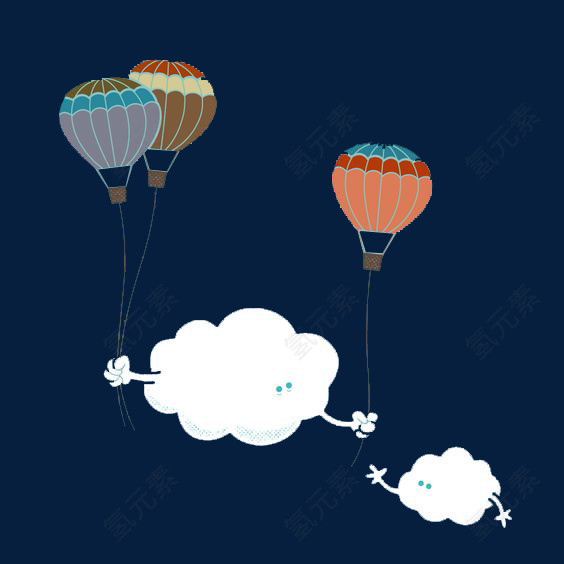 热气球与云朵