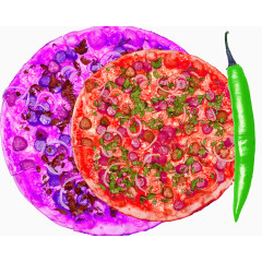 青椒紫甘蓝披萨