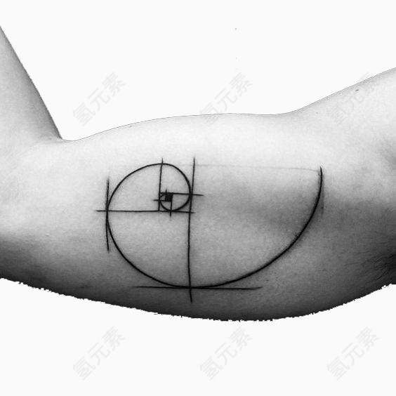 几何图形手臂纹身